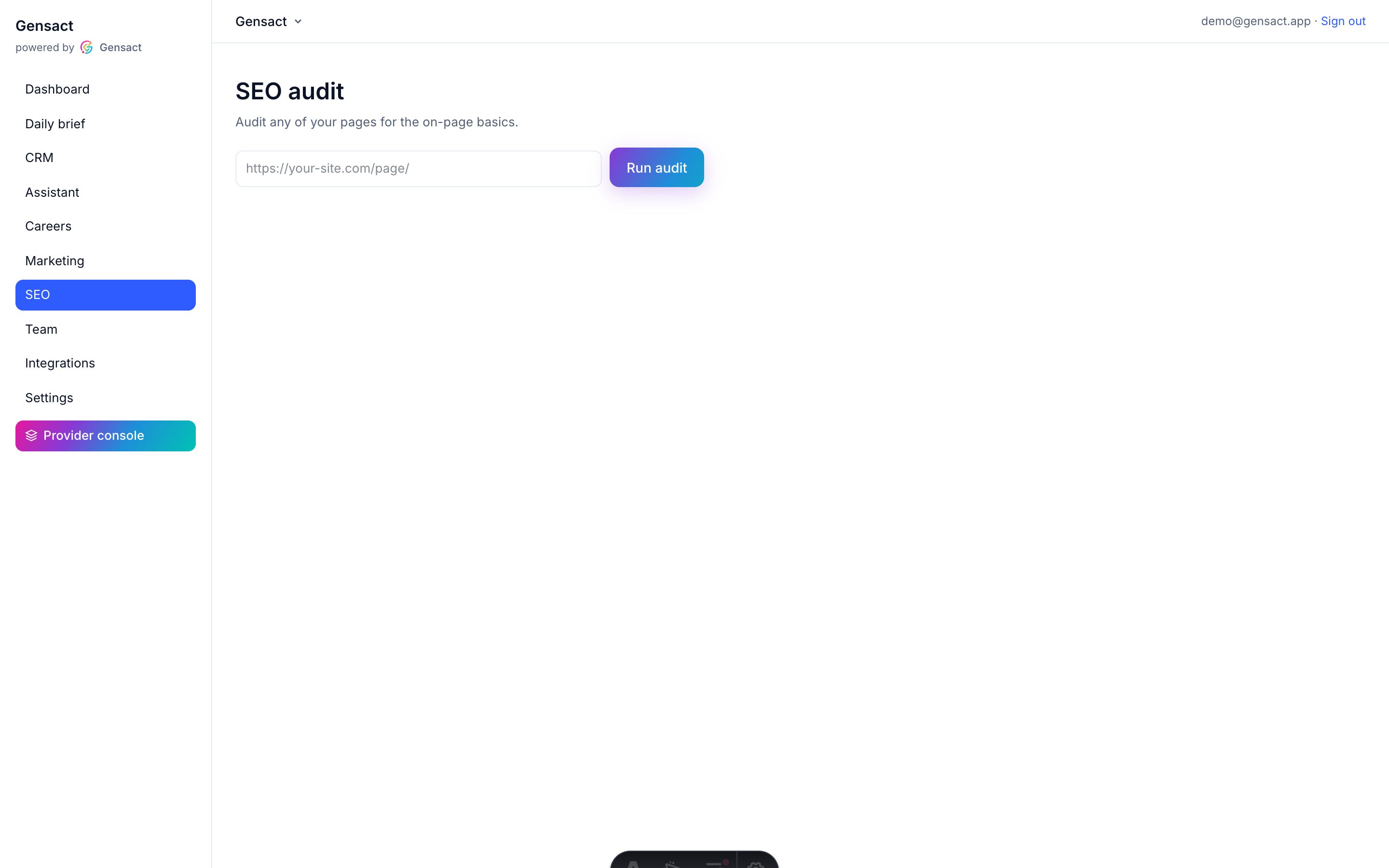 The Gensact SEO module